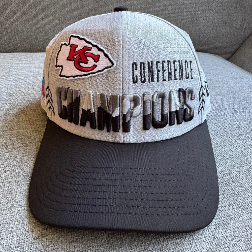 New Era 9Forty Hat KC Chiefs Conference Champions Super Bowl LVII Gray Black